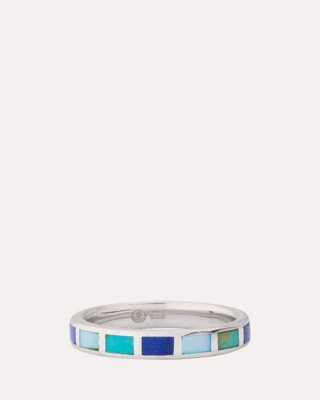 Lapis, Blue MOP and Turquoise Dash Band Ring
